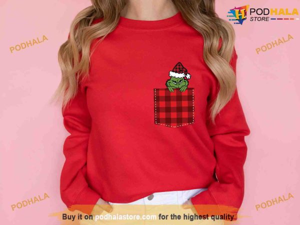 Merry Christmas Grinch in Pocket Sweatshirt, Grinch Christmas Sweatshirt, Christmas Gift