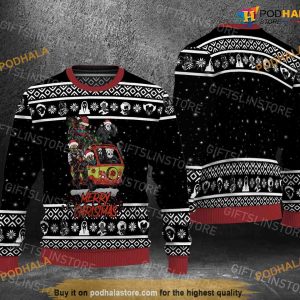 Merry Christmas Killers Horror 3D Funny Womens Christmas Sweater