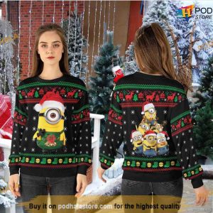 Merry Christmas Minion 3D Funny Womens Christmas Sweater