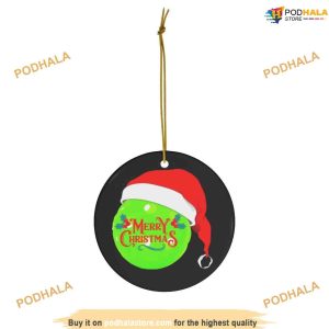 Merry Christmas Pickleball Ceramic Ornament, Personalized Family Ornaments