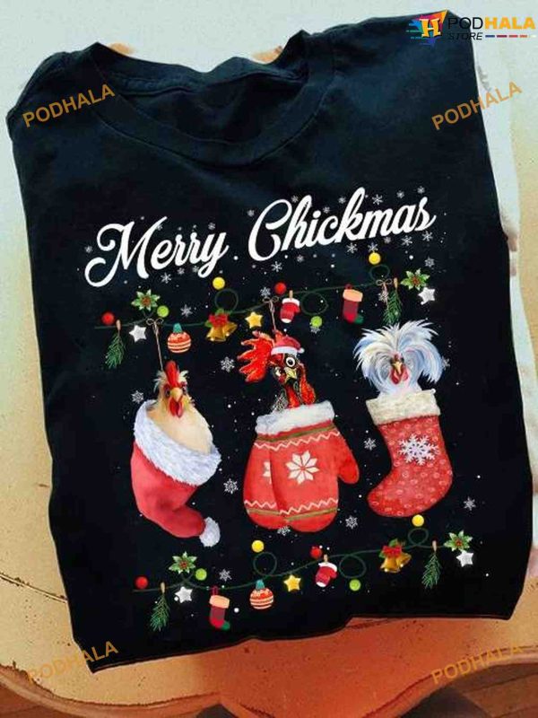 Merry Christmas Socks Chicken Christmas Costume Chickmas Shirt