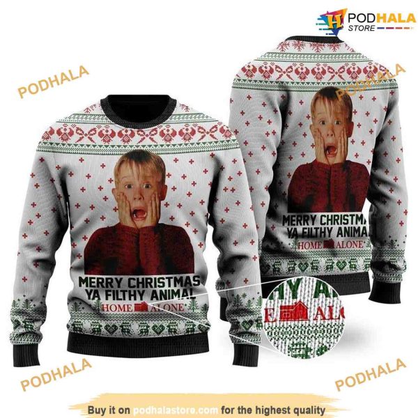 Merry Christmas Ya Filthy Animal Home Alone Christmas 3D Cute Ugly Christmas Sweater