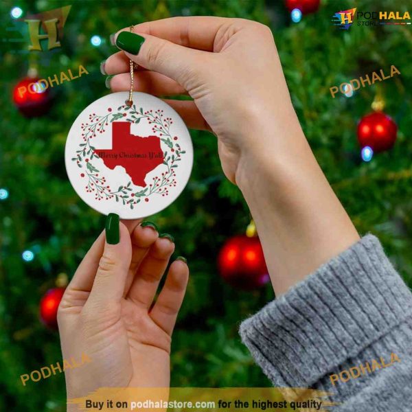 Merry Christmas Y’all Ceramic Ornament, Family Christmas Tree Ornaments