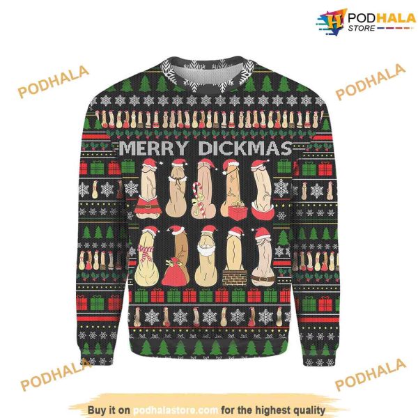 Merry Dickmas Dirty Cute Ugly Christmas Sweater