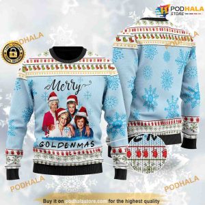 Merry Goldenmas Woolen Xmas Cute Ugly Christmas Sweater