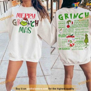 Merry GrinchMas Double Sided Sweatshirt, Grinch Christmas Hoodie