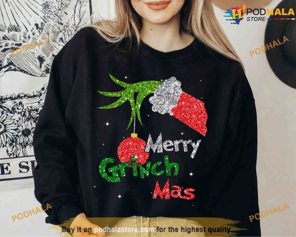 Merry Grinchmas Ornament Shirt, Grinch Christmas Sweatshirt