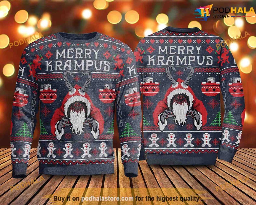 Merry Krampus Xmas 3D Cute Ugly Christmas Sweater Podhalastore