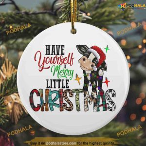Merry Little Christmas Cow Ornament, Funny Christmas Ornaments