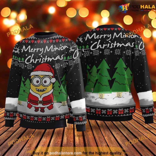 Merry Minion Chirstmas 3D Cute Ugly Christmas Sweater