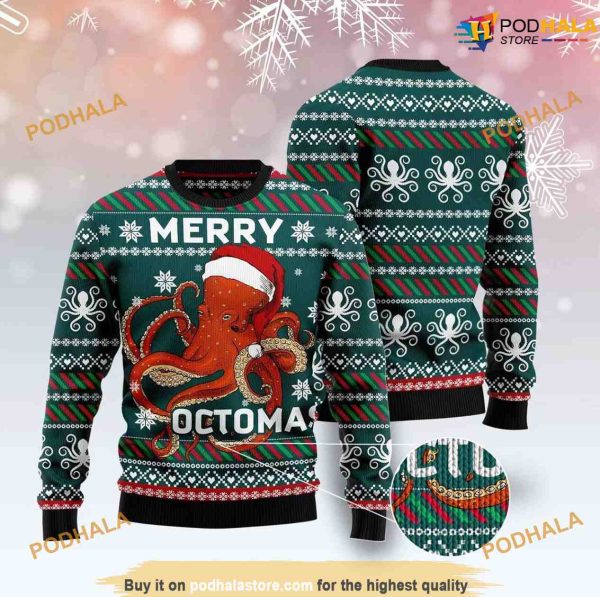 Merry Octopus Christmas Cute Ugly Christmas Sweater
