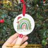 Merry Santa Hat Rainbow Christmas Ornament, Funny Christmas Ornaments