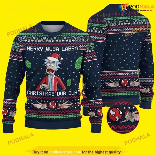 Merry Wubba Lubba Xmas Rick And Morty Christmas Vacation Sweater