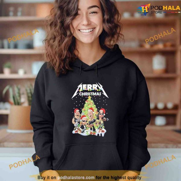 Metallica Sweatshirt Santa Merry Christmas Light Shirt