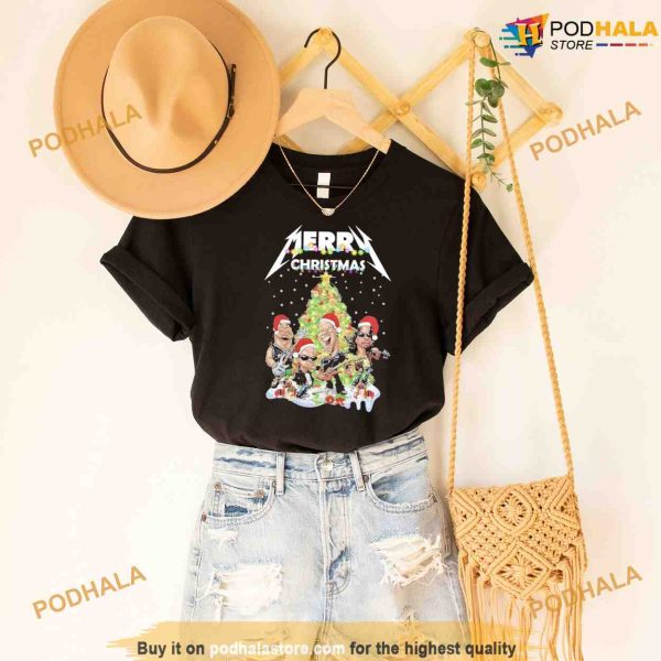 Metallica Sweatshirt Santa Merry Christmas Light Shirt