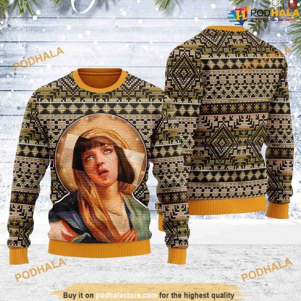 Mia Wallace Pulp Ficton Xmas 3D Christmas Vacation Sweater