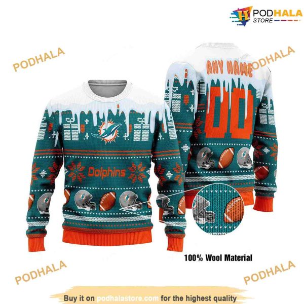 Miami Football Miami Dolphins 3D Christmas Vacation Sweater