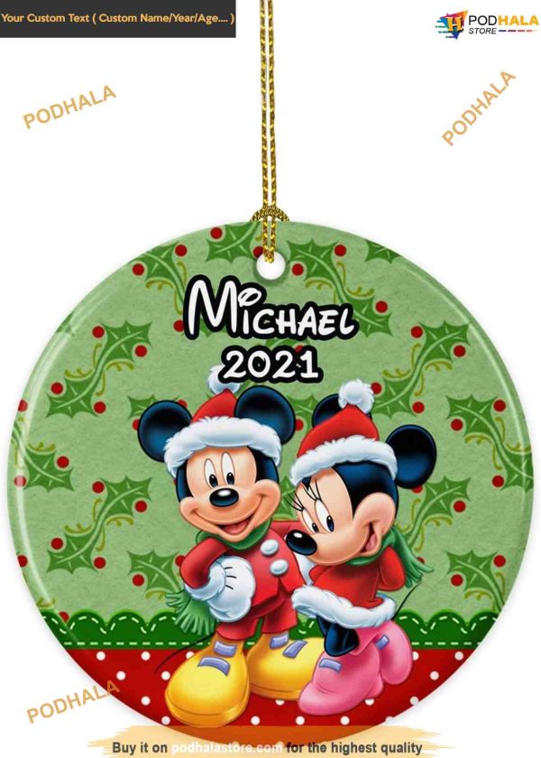 Mickey Minnie 2023 Ornament, Personalized Christmas Disney Christmas Tree Decor