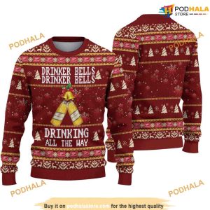 Miller High Life Drinker Bells Drinker Bells Christmas Friends Xmas Sweater