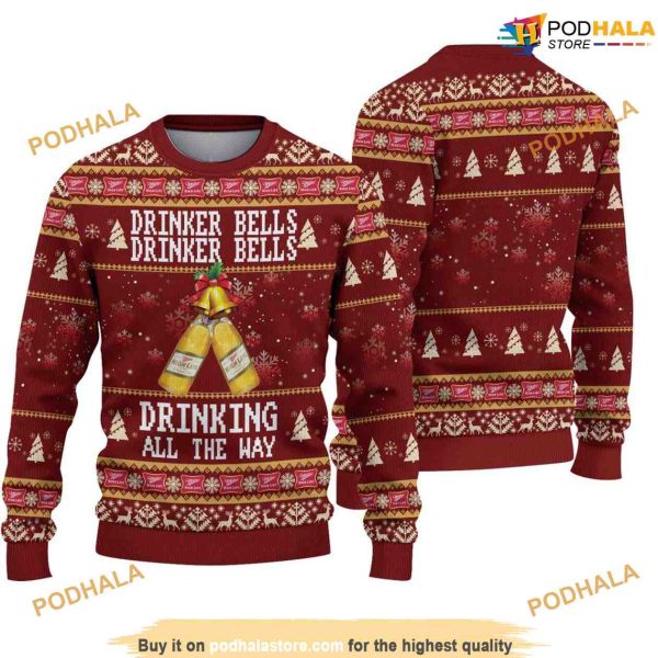 Miller High Life Drinker Bells Drinker Bells Christmas Friends Xmas Sweater