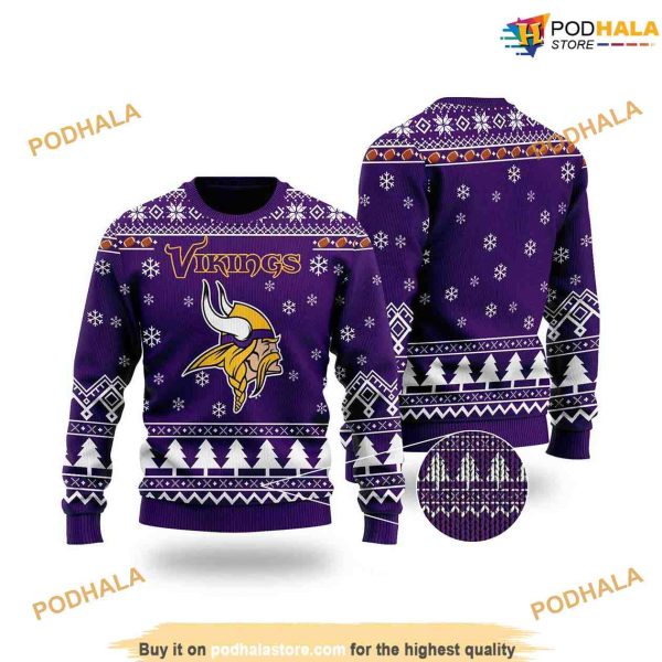 Minnesota Football Minnesota Vikings 3D Family Ugly Christmas Sweater