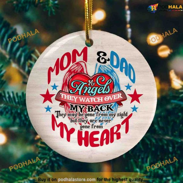 Mom and Dad My Angels Xmas Ornament 2023, Personalized Family Ornaments