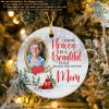 Mom's Heaven Beauty Christmas Ornament, Personalized Photo Ornaments