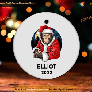 Monkey Christmas Ornament, Personalized Family Christmas Ornaments