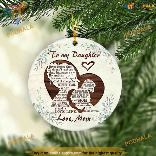 Mother-Daughter Bond Christmas Ornament, Family Tree Decoration