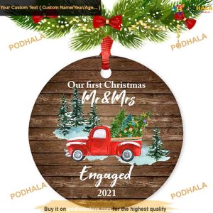 Mr & Mrs First Christmas Ornament 2021, Personalized 1st Christmas Ornaments