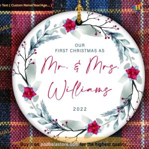 Mr and Mrs First Christmas Ornament, Personalized Ornament 2023