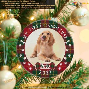 My First 2023 Christmas Dog Ornament, Custom Photo Ornaments