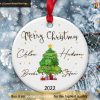 Name-Inscribed Merry Christmas Ornament, Friends Christmas Ornaments
