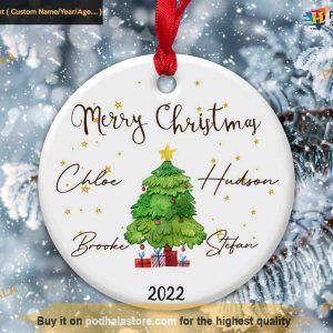 Name-Inscribed Merry Christmas Ornament, Friends Christmas Ornaments
