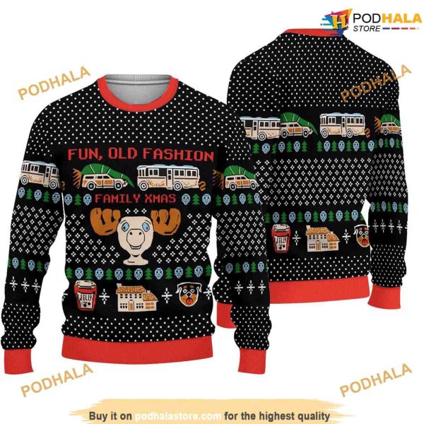 National Lampoons Christmas Vacation Clark Griswold Xmas 3D Naughty Ugly Christmas Sweater