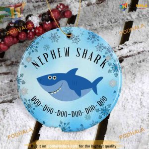 Nephew Shark Christmas Gift Ornament, Custom Family Ornaments