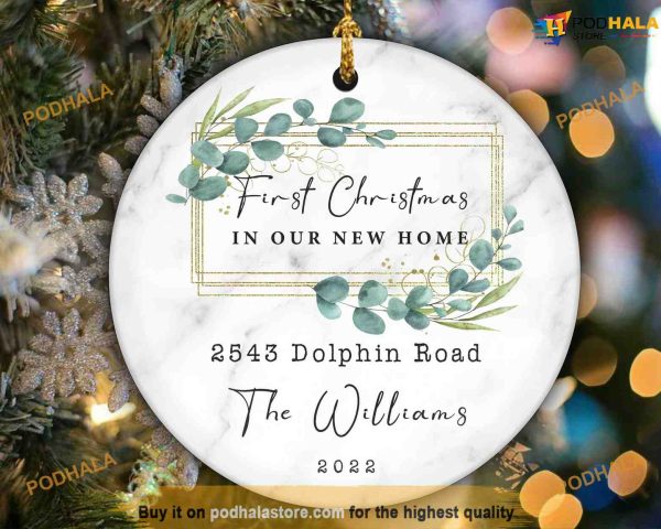 New Home Celebration, Personalized First Christmas Ornament