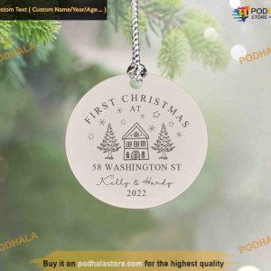 New Home Christmas Ornament Bauble, Personalized First Christmas Ornament Decor