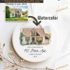 New Home Watercolor Ornament Personalized Christmas, Photo Custom
