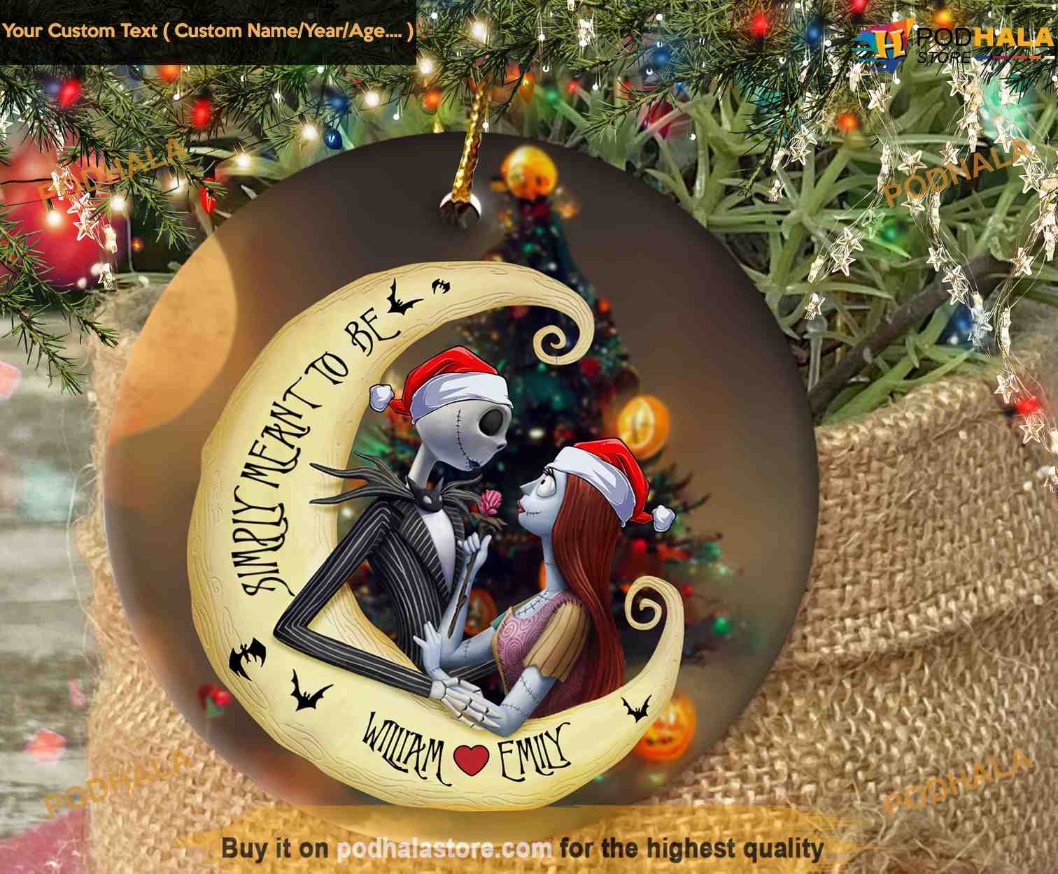 Jack and Sally Nightmare Before Christmas Ornaments