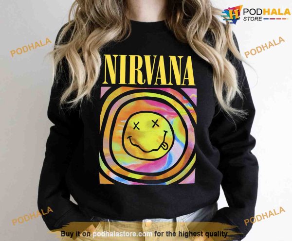 Nirvana Smile Overdyed Sweatshirt, Hoodie, Shirt For Women Men