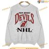 Nj Devils Sweatshirt, Vintage 90s New Jersey Hockey Crewneck Sweatshirt