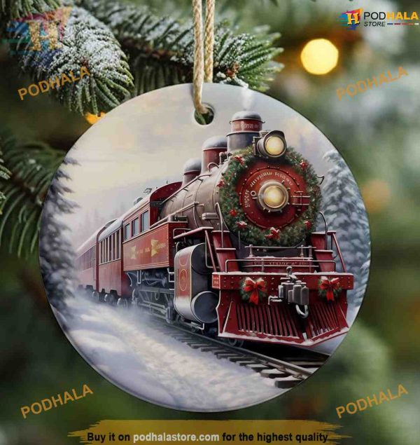 North Pole Train Christmas Ornament, Personalized Family Ornaments