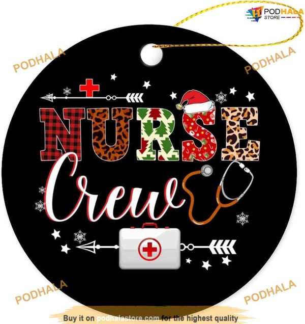 Nurse Crew Ceramic Christmas Decoration, Xmas Nursing