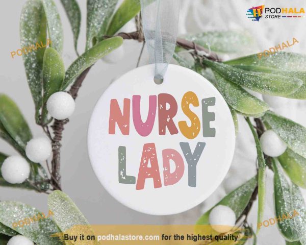 Nurse Lady Ceramic Christmas Ornament, Nurse Christmas Decorations