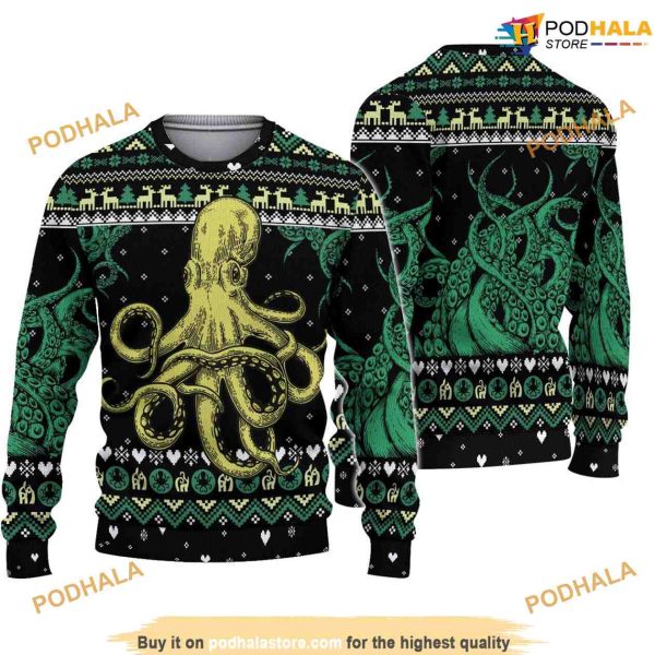 Octopus Octopus Cool Ugly Holiday Sweater