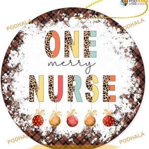 One Merry Nurse Ceramic Keepsake, Nurse Christmas Ornaments