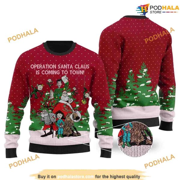 Operation Santa Claus Is Coming To Down Funny Womens Christmas Sweater