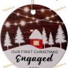 Our First Christmas Engaged 2023 Ornament, Personalized Family Ceramics