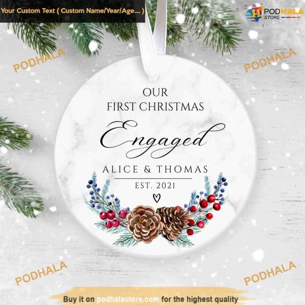 Our First Christmas Engaged, Christmas Ornament, Xmas Gift Ideas